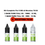 9 mg 70/30 - Kit Completo Per 9 MG di Nicotina 70/30 - 3 BASE FULL VG 10 ML 18MG  - 1 BASE FULL VG 10 ML 0MG