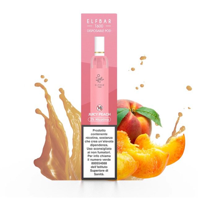 DDE046 Media ELFBAR T600 DISPOSABLE JUICY PEACH 20MG - immagine 1